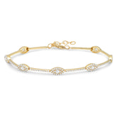 0.88ct 14k Yellow Gold Diamond Eye Bracelet